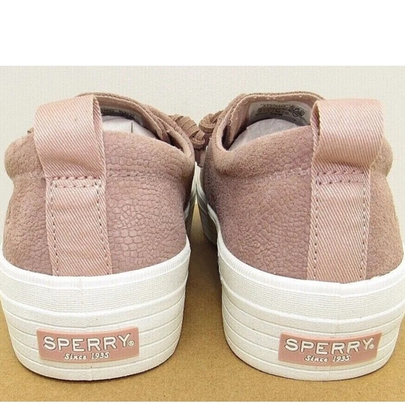 Womens Sperry Top-Sider Crest Vibe Blush Serpent Suede Platform Sneakers 9.5 euc - Picture 2 of 6